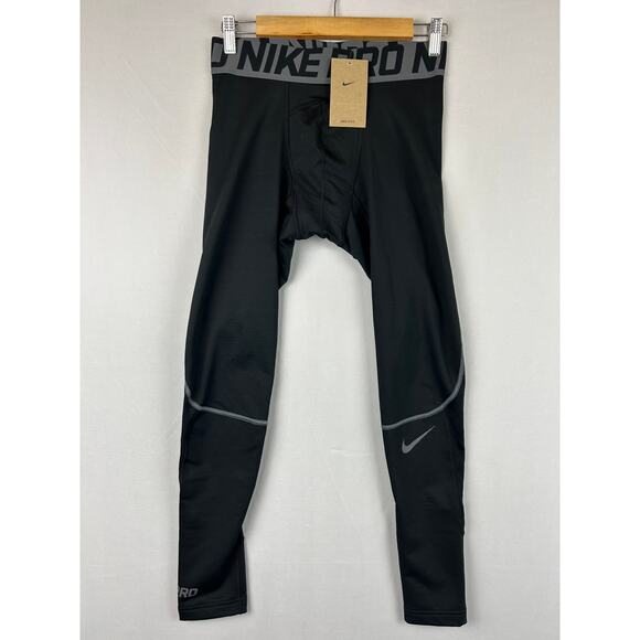 Nike Pro Hyperwarm Compression Tights Base Layer Black Men's Size M - Picture 1 of 9